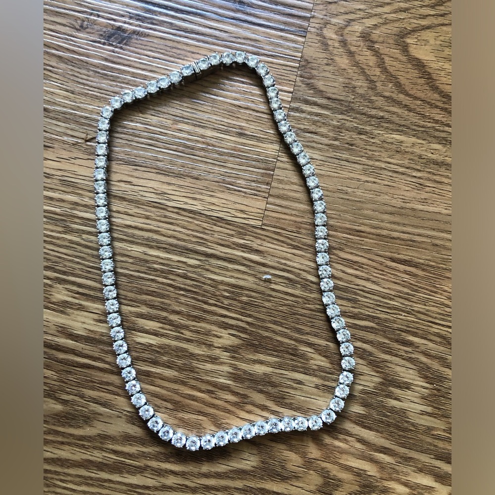 NADRI Cubjc Zirconia Tennis Necklace - Clear/Silver Sparkle